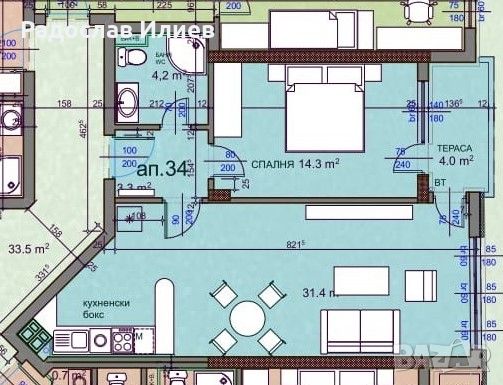 Двустаен апартамент под наем в Борово, снимка 13 - Aпартаменти - 46138216