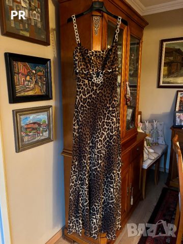 Дълга коктейлна рокля в леопардов  принт Alchera, нова , снимка 2 - Рокли - 45797657