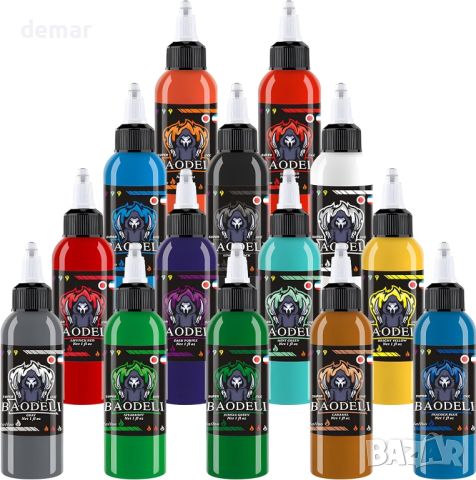 DLD Dazzling Vivid Color Tattoo Ink Kit Комплект мастило за татуировки EU, 14 бутилки по 30 мл. , снимка 3 - Други стоки за дома - 46811205