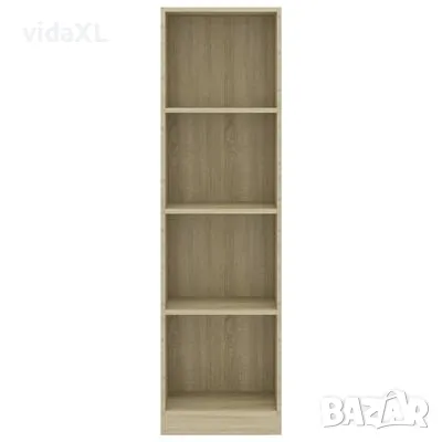 vidaXL 4-етажна библиотека, дъб сонома, 40x24x142 см, инженерно дърво（SKU:800840）, снимка 4 - Други - 49163764