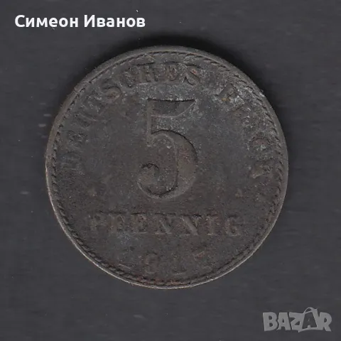 Германия 5 Пфенинга 1917 А #837, снимка 3 - Нумизматика и бонистика - 48167318