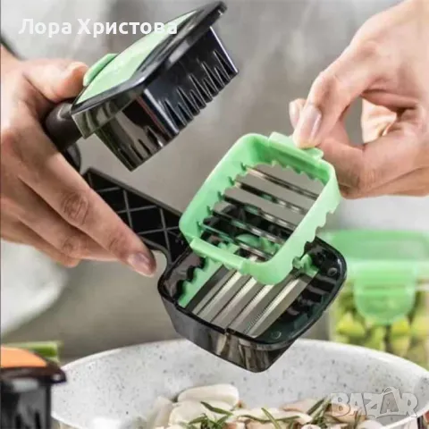 Кухненско, мултифункционално ренде за плодове и зеленчуци 5 в 1 Genius Nicer Dicer, снимка 9 - Аксесоари за кухня - 49601222