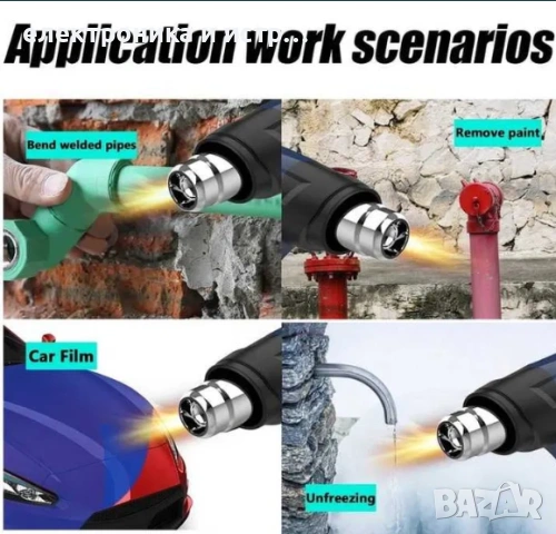 Пистолет с горещ (топъл) въздух, 2000W, регулируема температура , снимка 3 - Други инструменти - 53257856