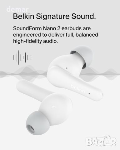 Belkin SoundForm Nano 2 Bluetooth слушалки за деца с вграден микрофон, 28 часа, 85 dB, IPX5, снимка 7 - Bluetooth слушалки - 46790571