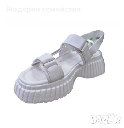 Дамски летни сандали в бяло велкро каишки Weide, снимка 1 - Сандали - 46200420