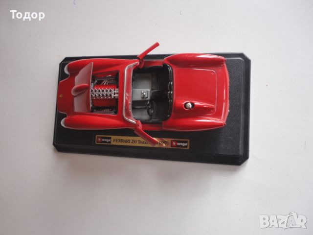 Кола количка Ferrari 250 Testa Rossa Burago 1 към 24, снимка 5 - Колекции - 45320771