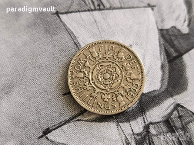 Монета - Великобритания - 2 шилинга | 1955г.
