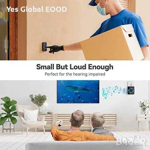 TECKNET безжичен звънец 400 м с 60 мелодии водоустойчив, снимка 7 - Друга електроника - 53243761