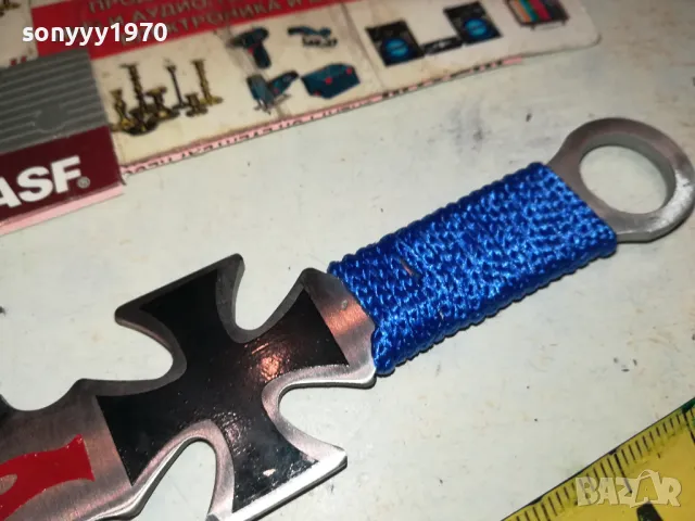 НОЖ С КРЪСТ-СИНЯ ОПЛЕТКА 1203252018, снимка 9 - Ножове - 49469709
