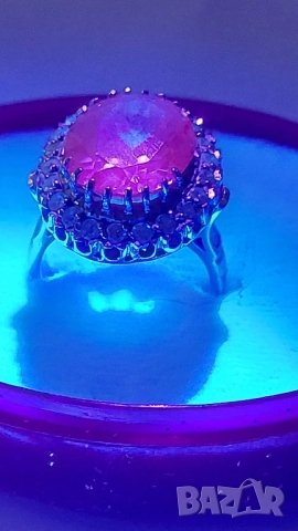 Златен пръстен с аквамарин и брилянти, снимка 6 - Пръстени - 52890239