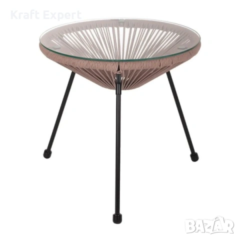 Дизайнерска маса Acapulco – метална конструкция и стъклен плот, снимка 3 - Градински мебели, декорация  - 53699386