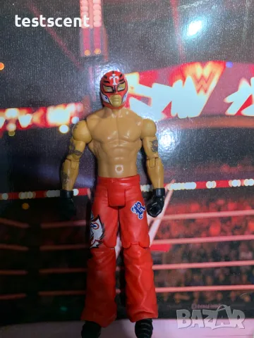 Екшън фигура WWE Rey Mysterio Рей Мистерио Mattel Basic Full red, снимка 12 - Фигурки - 49145788