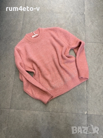 Пуловер с камъни и омбре ефект, снимка 2 - Блузи с дълъг ръкав и пуловери - 52435473