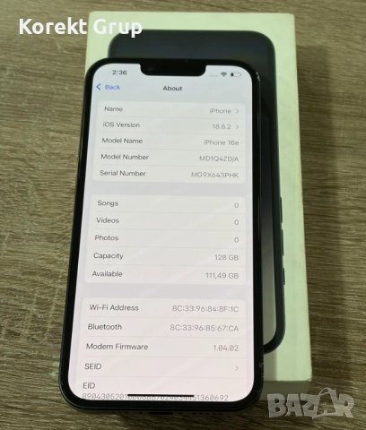 Iphone 16 e black 128gb с гаранция., снимка 4 - Apple iPhone - 52846761