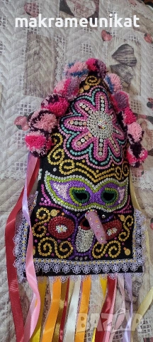 Кукерска маска, гугла юношеска,, ръчна изработка, капашон,Новодел, Сурва, Кукерландия, снимка 11 - Колекции - 42880006