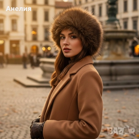 Дамска шапка с дълъг пухкав косъм, снимка 2 - Шапки - 52709487