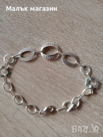 Дамска сребърна гривна с циркони сребро, снимка 6 - Гривни - 44673448