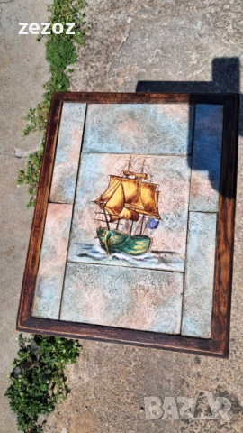 Малка помощна масичка с плочки, снимка 5 - Маси - 54121088