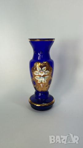 Кристална ваза Bohemia със злато, снимка 1 - Вази - 46441208