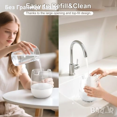 Нов USB овлажнител за въздух спалня 1.8L студена мъгла с 2 дюзи и нощна лампа, снимка 5 - Други стоки за дома - 54044718