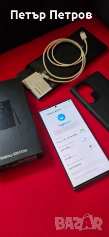 Samsung Galaxy S23 Ultra 256GB Phantom Black ПЪЛЕН КОМПЛЕКТ!-като нов!-430 евро!, снимка 5 - Samsung - 53521345