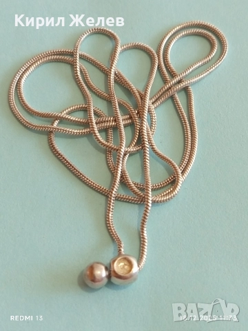 Сребърна верижка тип змийска кожа винтидж бижу елегантен дизайн 52434, снимка 4 - Колиета, медальони, синджири - 52834971