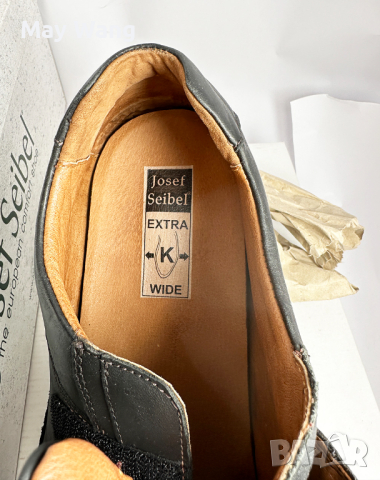 Мъжки обувки Josef Seibel, Естествена кожa, Размер 50, Широки, Черни, Нови, снимка 4 - Спортно елегантни обувки - 44961214