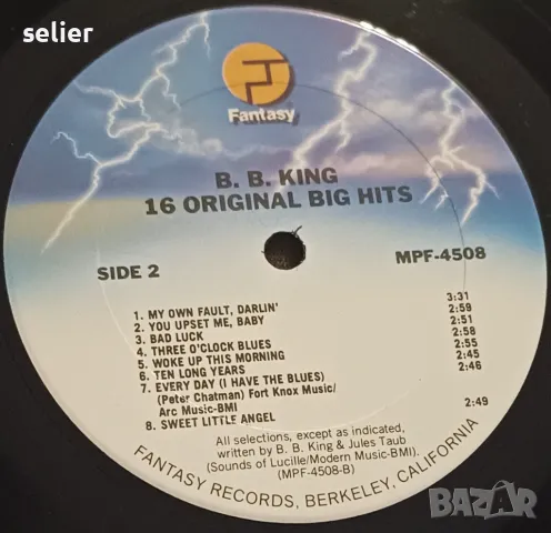 B.B. King ‎– 16 Original Big Hits B.B. King Made in USA Американско издание в отлично състояние  Ряд, снимка 5 - Грамофонни плочи - 48653320