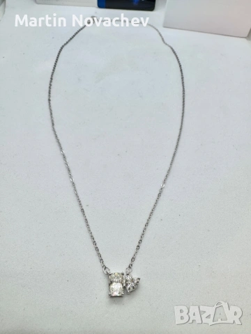 Сребърно колие с мойсанит (Диамант) 1.5 карата, снимка 6 - Колиета, медальони, синджири - 54129852