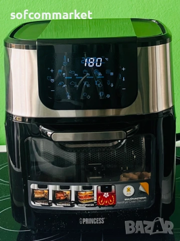 Фритюрник с горещ въздух и фурна Princess 182075 Airfryer Oven Deluxe, 11L, снимка 7 - Фритюрници - 53596511