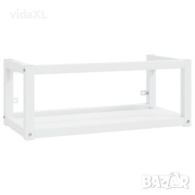 vidaXL Рамка за мивка за баня стенен монтаж бяла 79x38x31 см желязо（SKU:338492