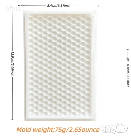 Шестоъгълни пчелни килийки диаманти силиконов молд форма фондан шоколад гипс декор украса, снимка 2 - Форми - 53263446