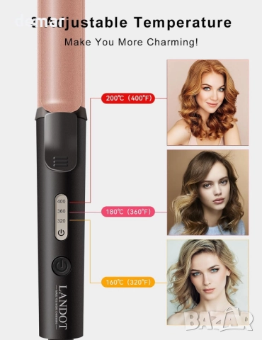 LANDOT Мини маша за коса 25 мм, бързо нагряване, 110-240V, регулируема температура, снимка 5 - Маши за коса - 52303584