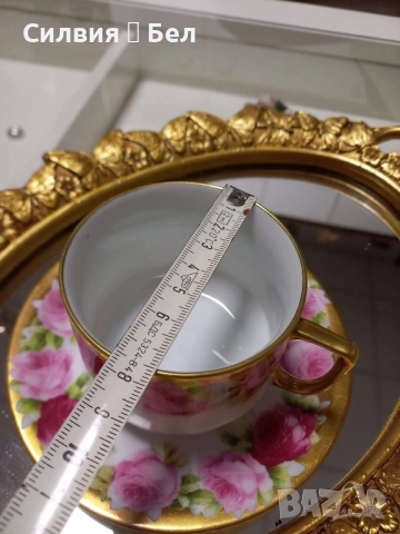 Старинен сет чаша с чиния, снимка 7 - Антикварни и старинни предмети - 52068817