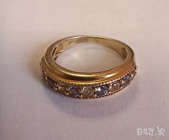 Сребърен пръстен с позлата