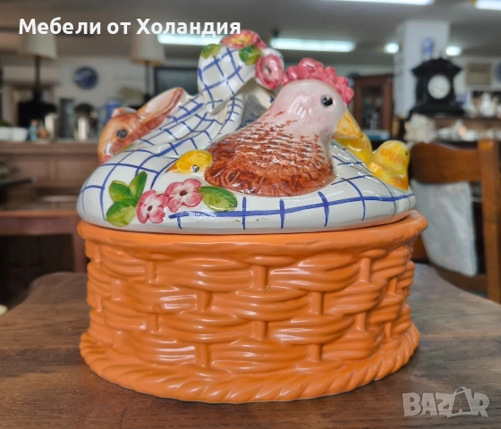 Великденски керамичен съд с капак, снимка 5 - Декорация за дома - 53860648