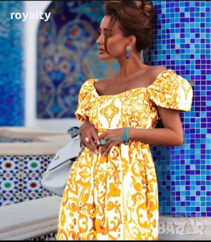 Ефирни жълти дълги рокли