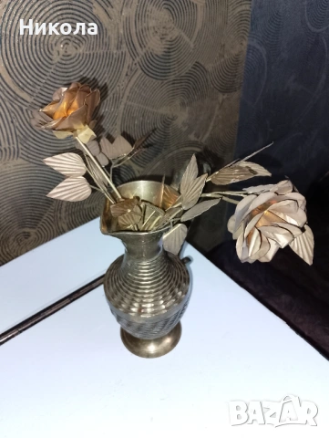 Слон от бронз,месингови рози, снимка 13 - Декорация за дома - 49275828