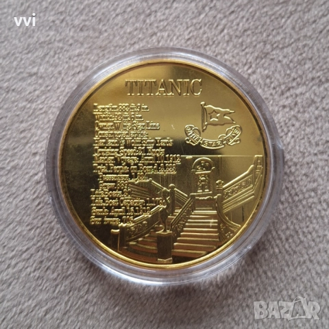 Златиста монета Титаник, снимка 2 - Нумизматика и бонистика - 51717126