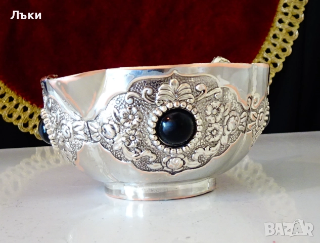 Посребрена медна каничка,чаша. , снимка 3 - Антикварни и старинни предмети - 51781247