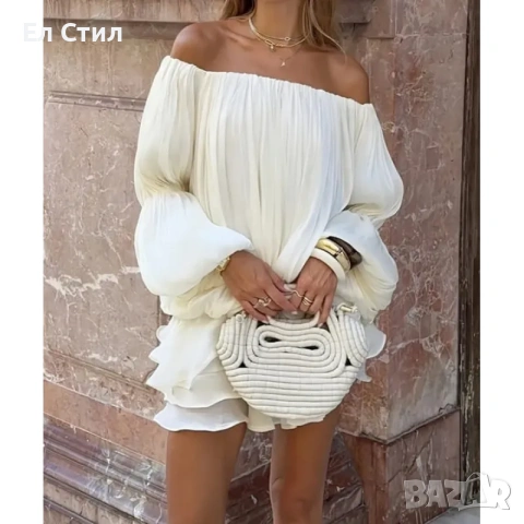 💕гащеризон от разливна материя с отворени рамене, снимка 4 - Гащеризони - 54076255