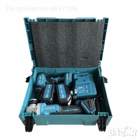 Комплект акумулаторни Ударен Винтоверт и Безчетков Ъглошлайф /36V, 8Ah, снимка 3 - Винтоверти - 52494406