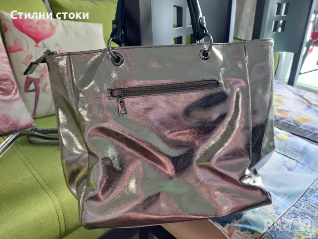 Сребриста дамска чанта, снимка 1