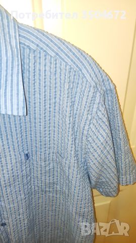 Нова Мъжка Риза с Къс Ръкав Размер L, снимка 4 - Ризи - 45694576