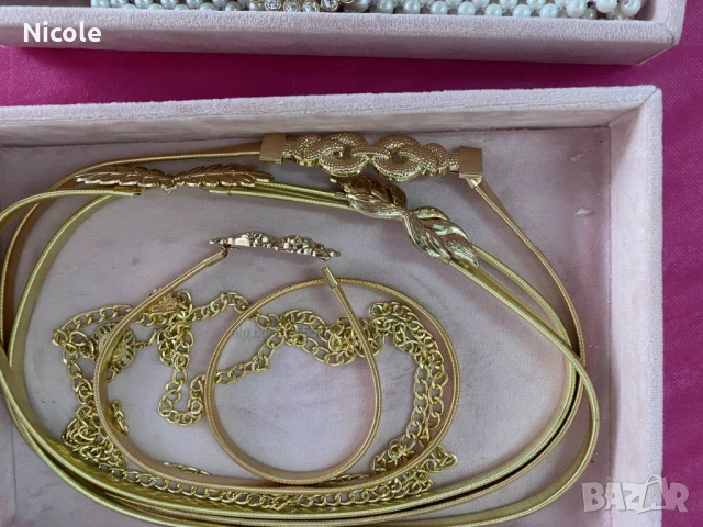 Уникални дамски колани-златни, сребърни, перлени, еластични, с регулиране на закопчаването, снимка 5 - Колани - 50830001