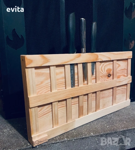 🌿 Уникални дървени стойки за ножове – ръчна изработка с характер, снимка 10 - Аксесоари за кухня - 38571562