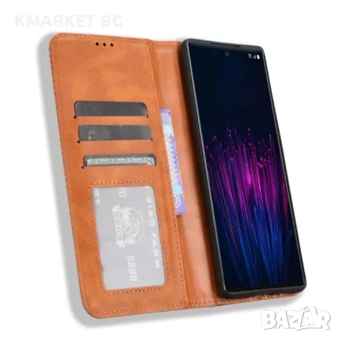 HTC U24 Pro magnetic Buckle Retro Texture Wallet Кожен Калъф и Протектор, снимка 3 - Калъфи, кейсове - 47810429