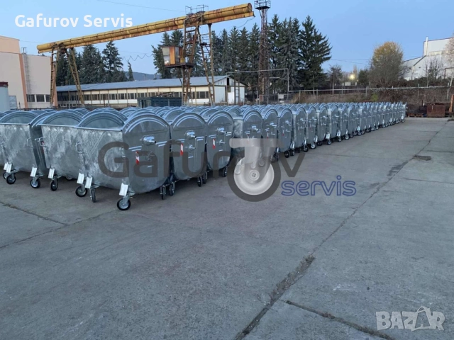 Метален контейнер за смет тип ”Бобър” 1100 л - поцинкован, усилен корпус, 4 колела, снимка 5 - Друго - 52273286