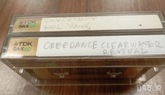Лот 2 бр TDK SA X90 Gold хромни аудио касети Албуми Supertramp Neil Young Creedance Clearwater Re, снимка 2 - Аудио касети - 52126922