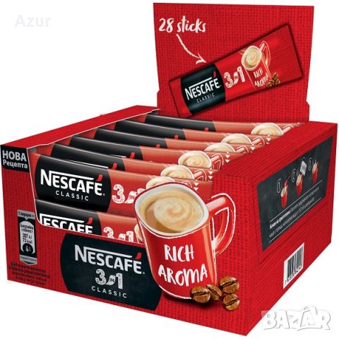 Разтворимо кафе NESCAFE 3 в 1 – кутия 28 броя, снимка 1 - Други стоки за дома - 46464178